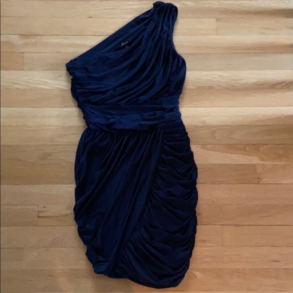 Navy One Shoulder Dress